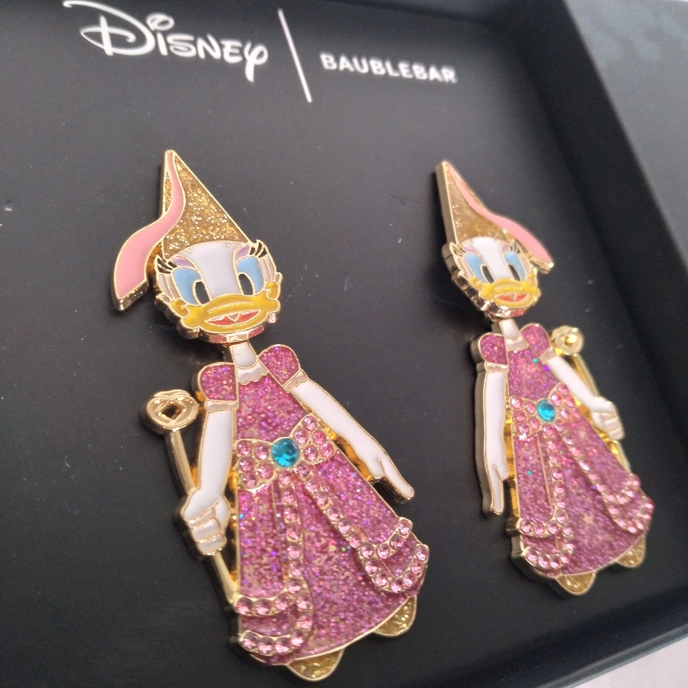 Disney x BaubleBar Daisy Duck Storybook Princess Earrings - Picture 3 of 7